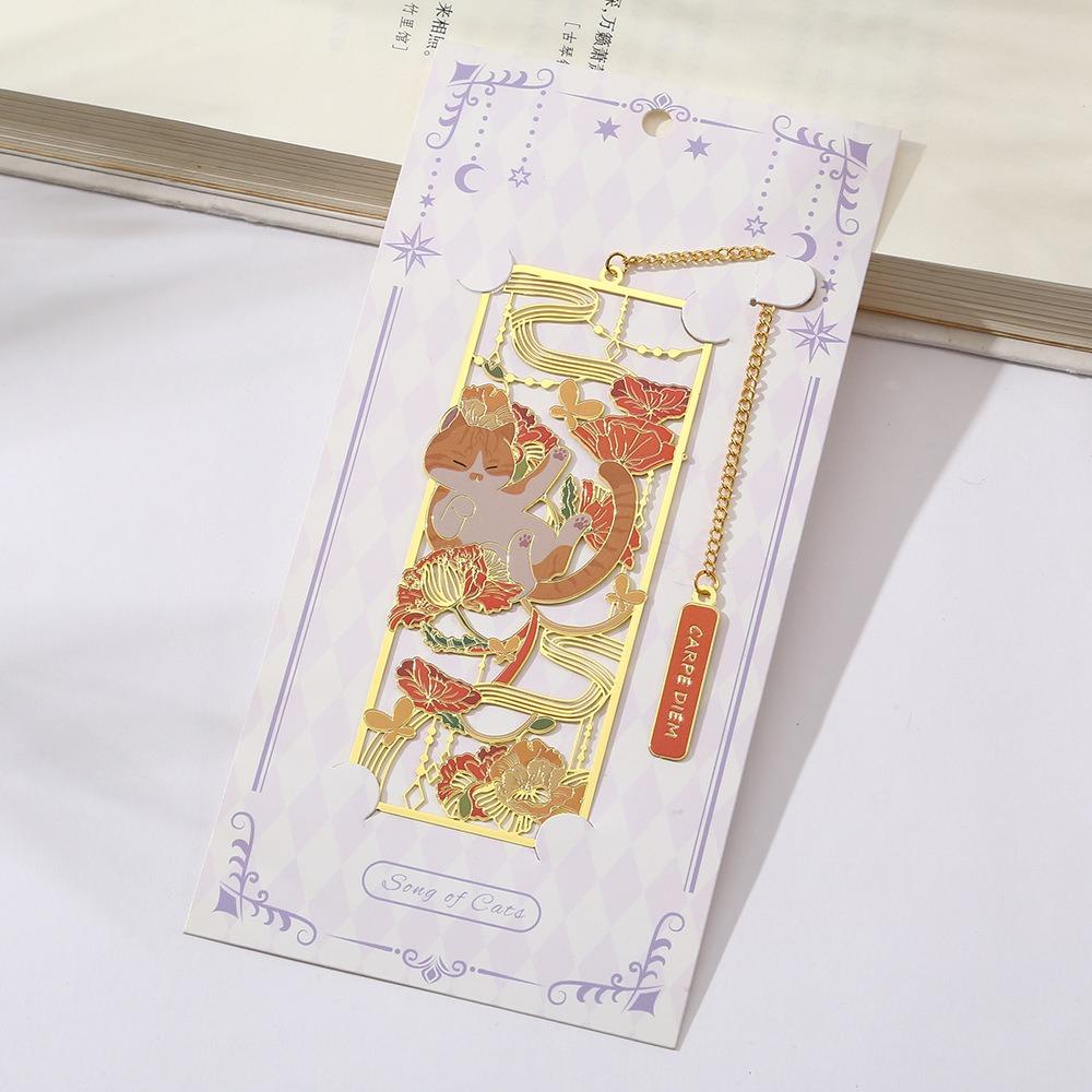 Metal Hollow Bookmark 3D Book Clip Retro Metal Bookmark  Stationery