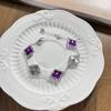 Buqi Latti Italian Brushed Craft Four-Leaf Clover Bracelet Female Natural Fritillary Room Laser Five-Flower Bracelet Jewelry