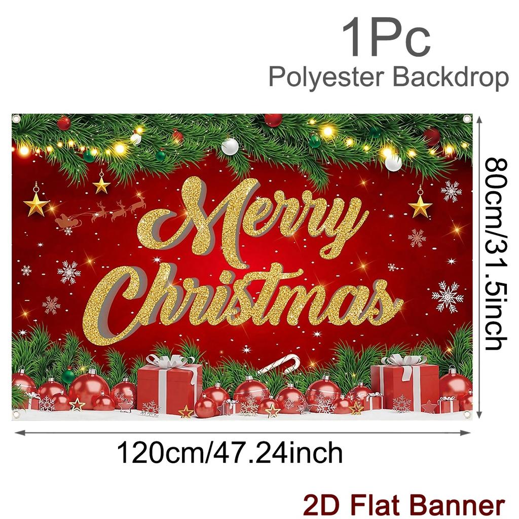 Merry Christmas Banner Backdrops Santa Claus Background Christmas Decorations 2025 for Home Navidad Natal Noel New Year 2026