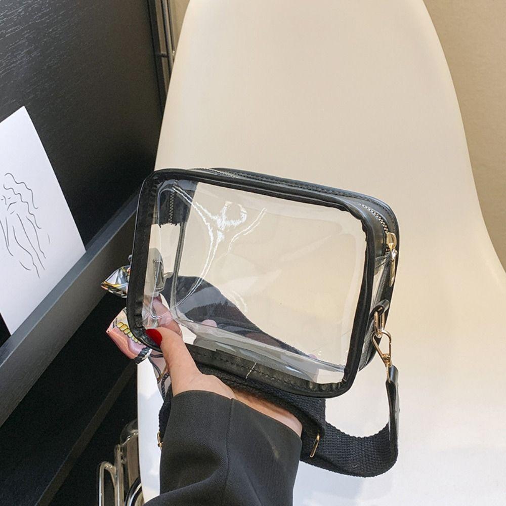 Clear Transparent Jelly Crossbody Bag Storage Bag Transparent Handbag PVC Shoulder Bag  Outdoor