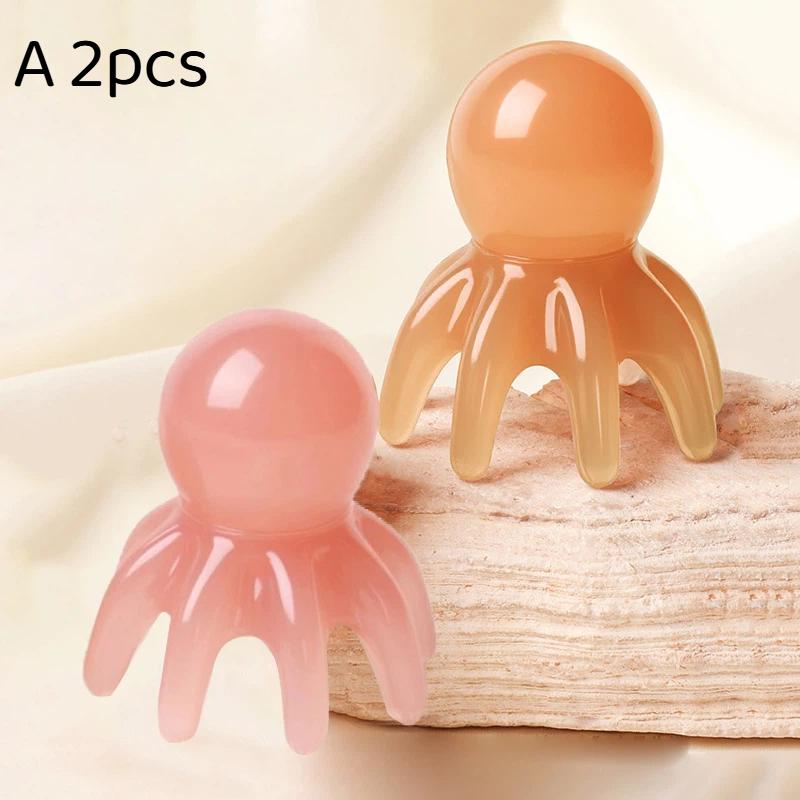Resin Octopus Scalp Massage Comb Stress Relief Meridian Unblock 1/2Pcs Lightweight Head Massager for Shower Hair Care Use