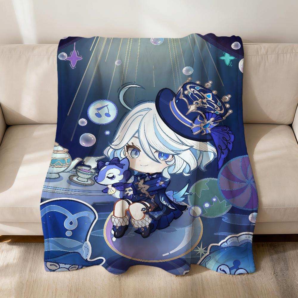 Game Lumine Genshin Impact Diluc Chibi Flannel Soft Warm Plush Blanket Sofa Living Room Pet Hogar Bedroom Gift Home Car Portable