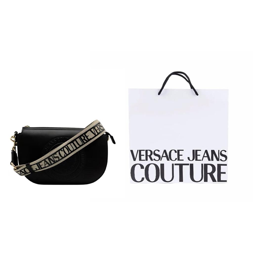 Versace Jeans Couture Detachable Strap Zipper Polyester Crossbody Shoulder Bag Women bags Black 74VA4BV2ZS412899