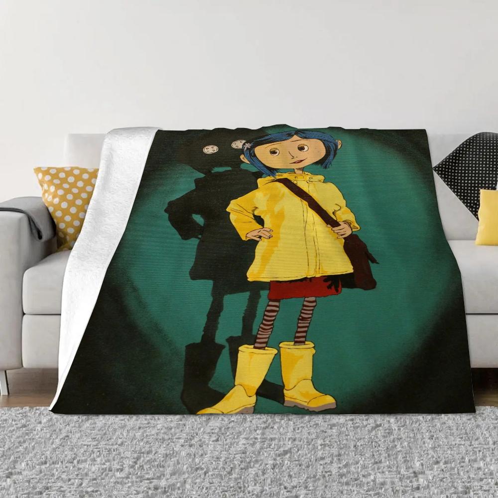 Coraline Fleece Blanket King Size Fluffy Soft Blankets & Throws Bed Throw Home Interior Microfiber Bedding Knitted Plaid Knee &