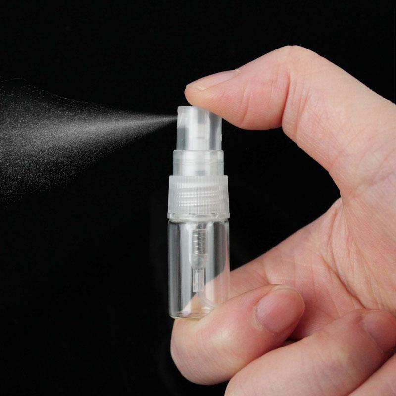 50pcs 2ml 3ml 5ml 10ml Empty Glass Spray Bottle Sample Glass Vials Portable Mini Perfume Atomizer Refillable Bottles Travel