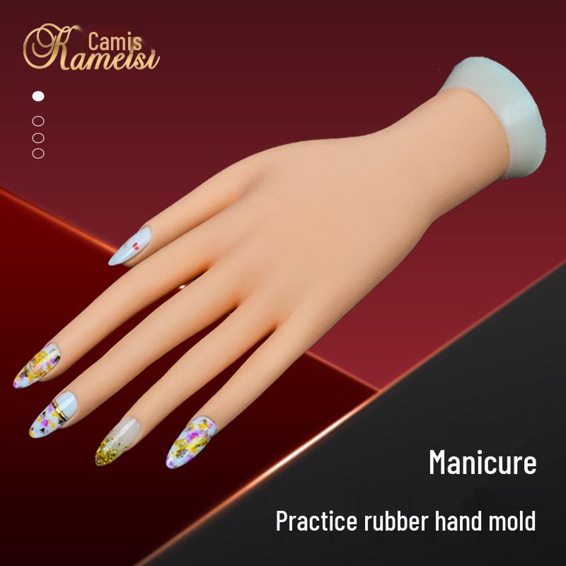 Kameisi Beginner Nail Art Practice Hand with Insertable Nail Tips