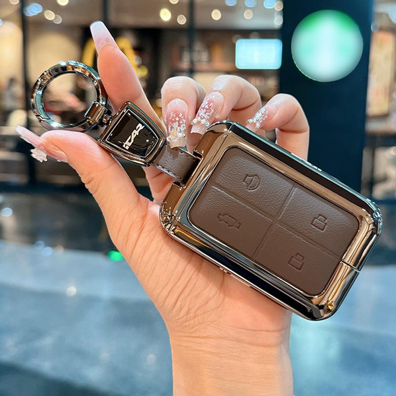 Chery iCAR V23 Bluetooth Schlüsselanhänger-Etui – Leder- & Metall-Fob-Schale für Fernbedienung