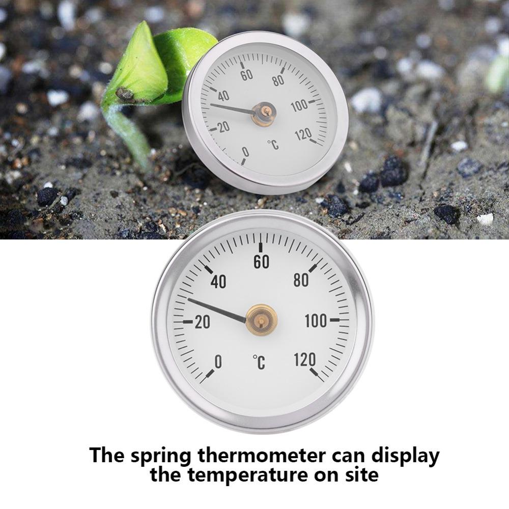 63mm Dial Pipe Thermometer 0-120℃ Bimetal Clip on Spring Thermometer IP55 Easy Installation Temperature Gauge