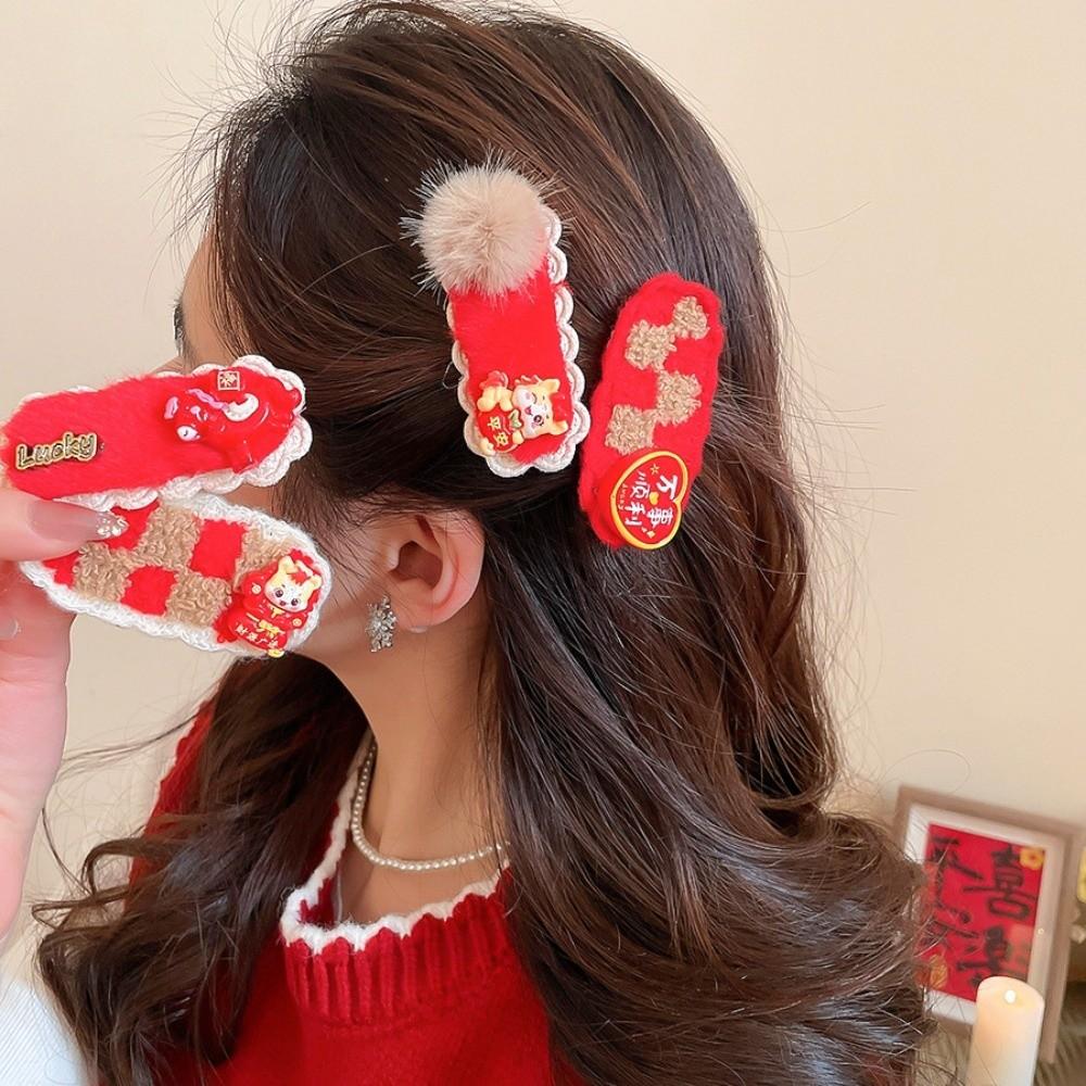 Embroidery Japanese Kimono Headwear Hair Clip New Year Red Hairpin Women/Kids