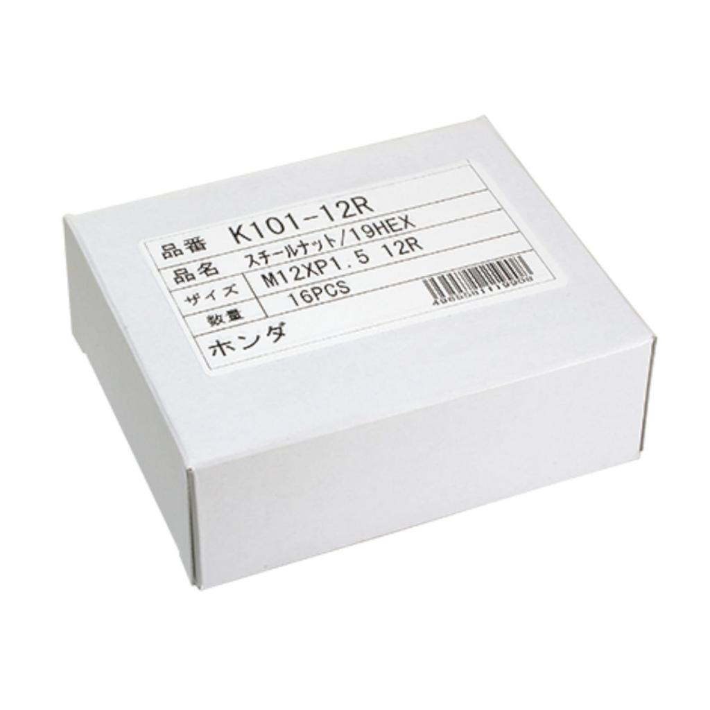 KYO-EI Lug Nut 12R Spherical Seat (M12 X P1.5) for Honda Genuine Wheels, 19 Hex, Pack of 16, K101-12R-16P