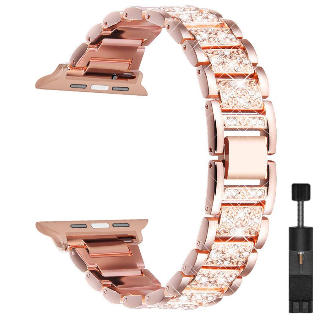Klassisches Bling-Diamant-Armband für Damen der Apple Watch, 40 mm, 45 mm, 44 mm, 41 mm, 42 mm, 38 mm, Metallgürtel, Iwatch Series 7, SE, 6, 5, 4, 3, 8, 9, Armband