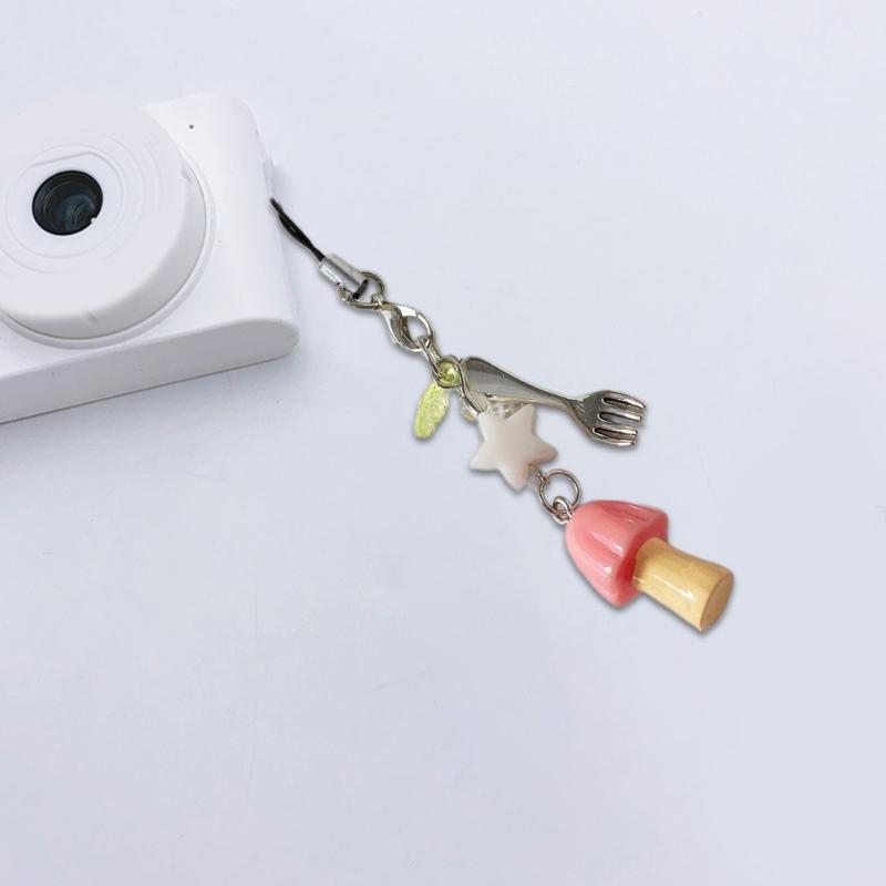 Unique Mushroom Keychain Mobile Chain Creative Phone Jewelry Suitable for Car Key Decoration and Style Enhancement