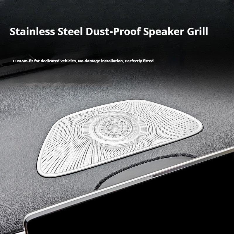 For BYD Sealion 5 Song Pro DM-i Door Speaker Cover Stainless Steel Audio Trim Ring Glossy Black Interior Accessories