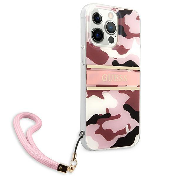 Guess Guhcp13Xkcabpi Iphone 13 Pro Max6,7 Różowy/Pink Hardcase Camo Strap Collection
