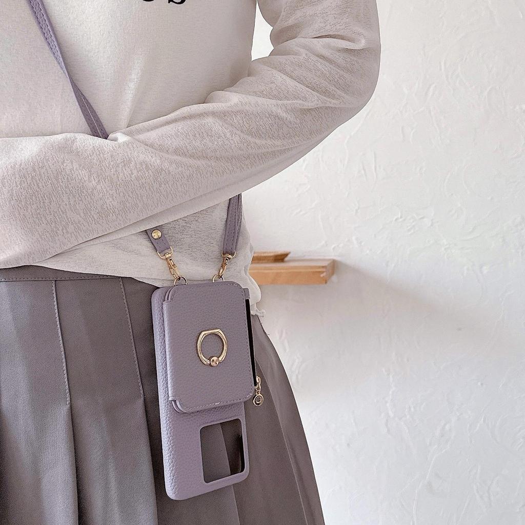 Redmi Note 12S 4G Crossbody Phone Case with Zipper Lanyard for Xiaomi 13T