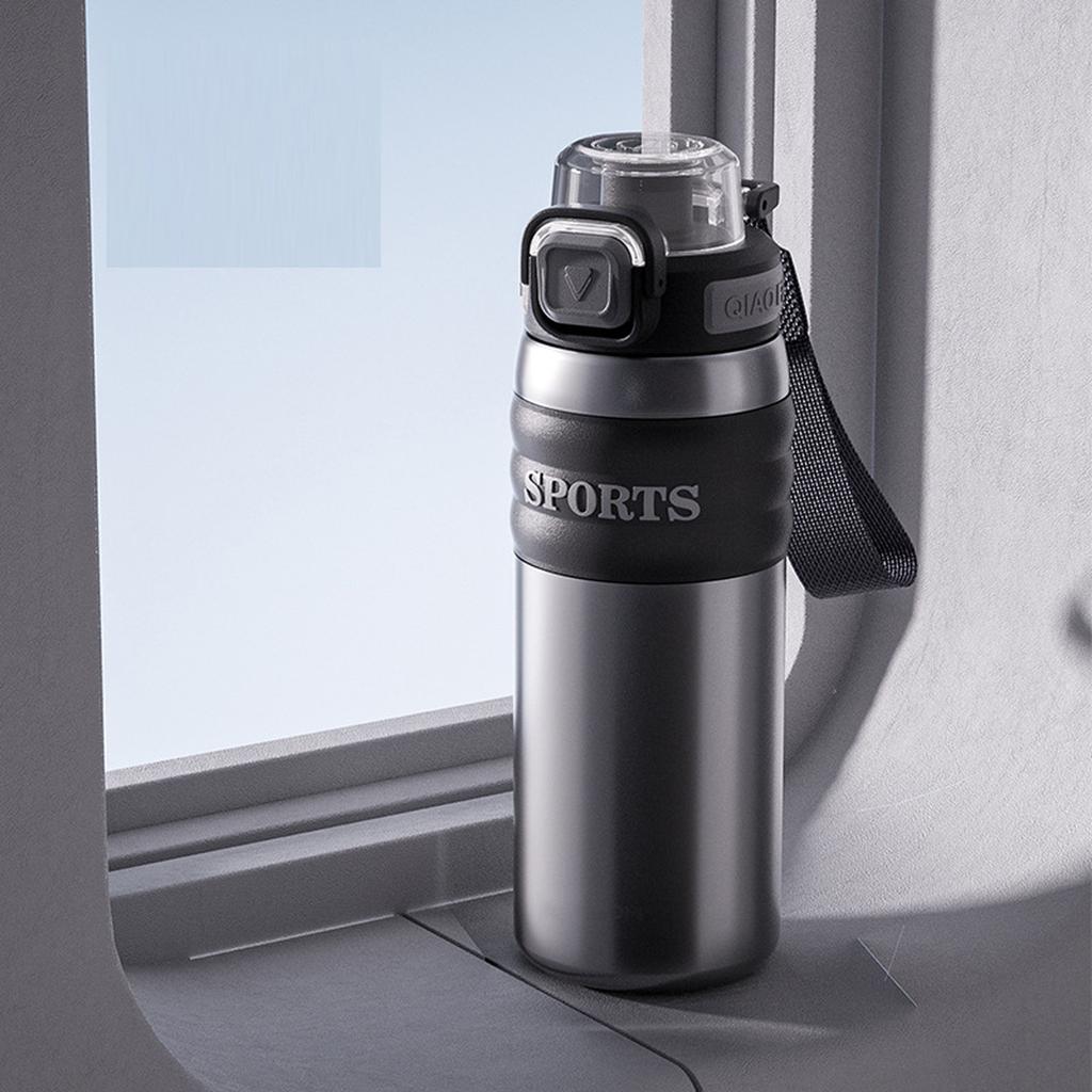 Borraccia Termica da 20 oz con Cannuccia, Borraccia Sportiva in Acciaio Inossidabile con Ampia Apertura per lo Sport