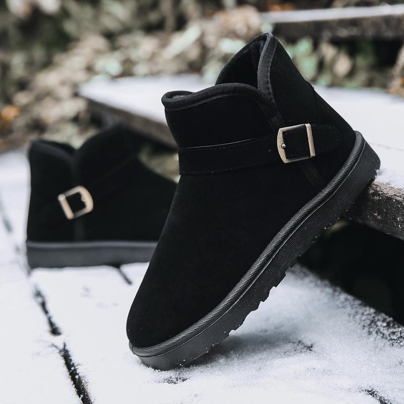 Thick-soled snow boots for women's 2025 winter new velvet and thickened Northeast large cotton shoes, one pedal bread warm shoes