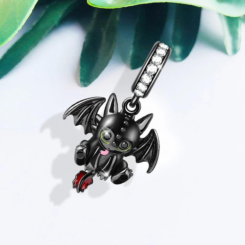 Copper Demon Black Butterfly Bat Horror Pumpkin Pendant Bead Diy Fit Original Pendant Charm Bracelet Women Jewelry