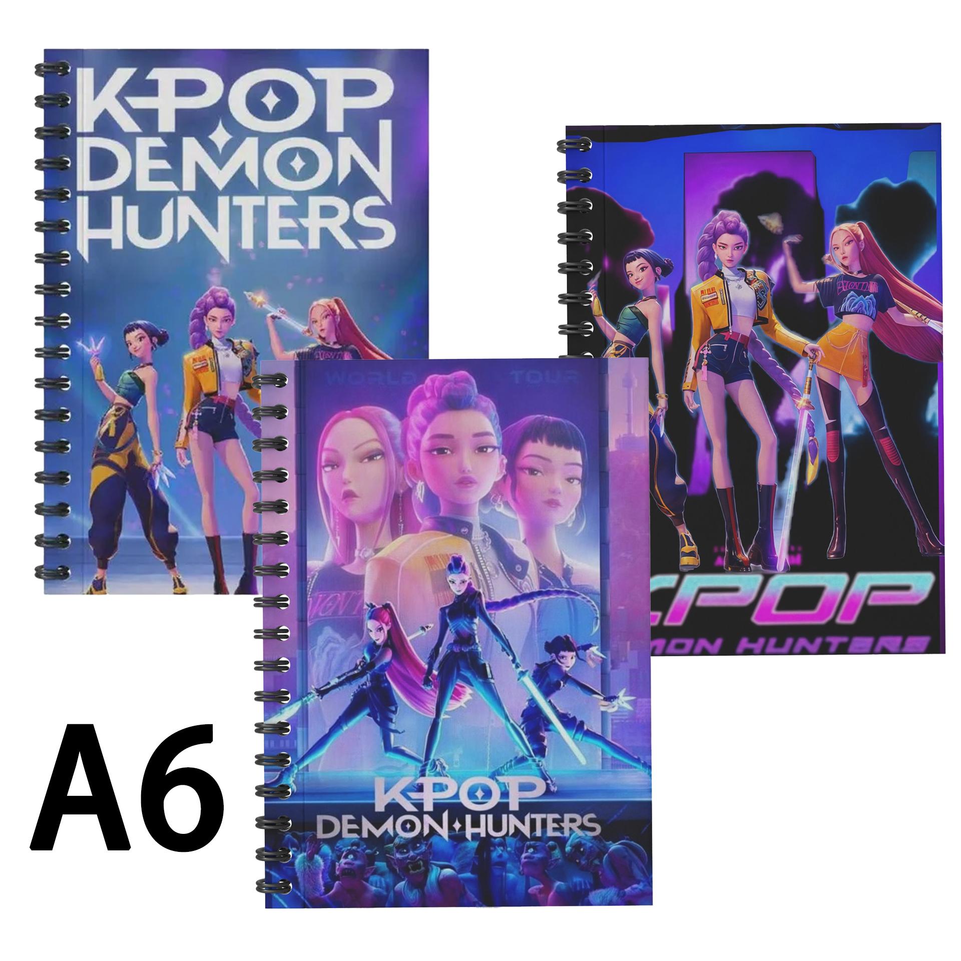 Yiran Toy 1 Unisex Kpop Demon Hunter A6 Spiral Notebook Anime Cartoon Huntrix Peripheral Journals Student School Stationery Supplies Birthday Lovely Gift