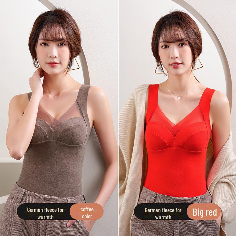 German Velvet High Elastic Warm Ladies' Long One-Piece Vest Bottoming Underwear