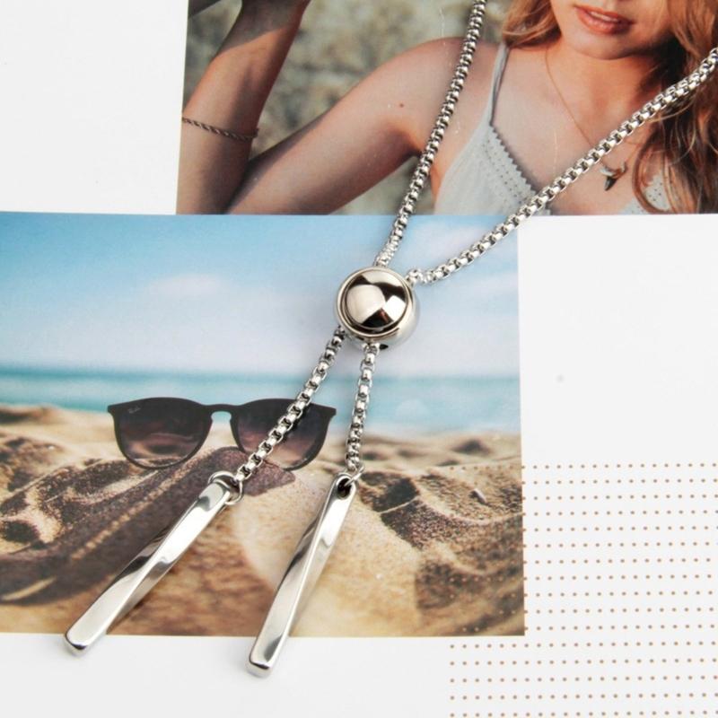 Sexy Bolo Tie Necklace Bead Cool Collar Chain Delicate Lariat Bead Chokers