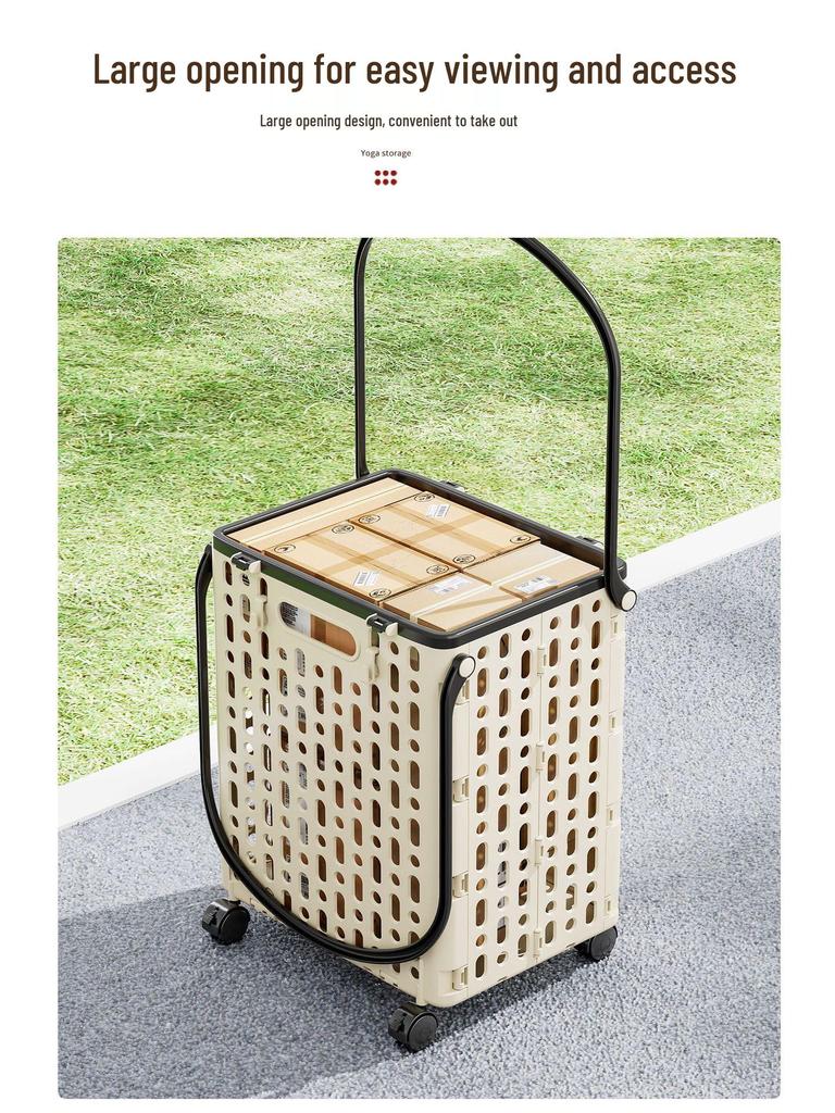 Foldable Multi-Functional Handcart: Compact Trailer for Shopping, Vegetables, and Express Pickups