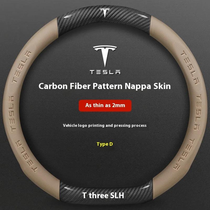 CPSSA1 Car Steering Wheel Cover for Tesla Model 3 Model S Y X Roadster 2019-2025 Auto Interior Steering Wheel Accessories Anti-Slip