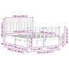 Bed Frame with Headboard Wax Brown 205.5 x 155.5 x 100 cm