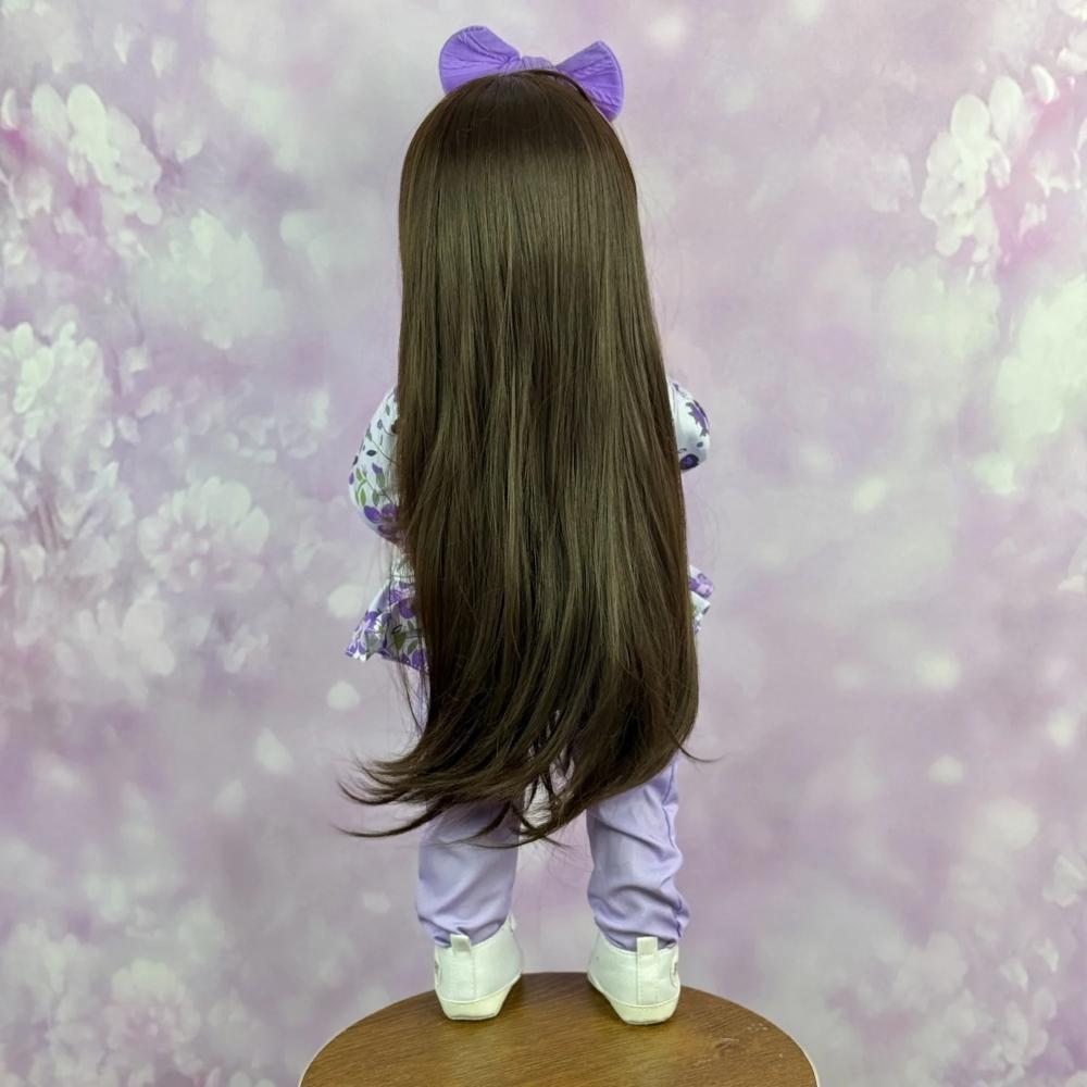 22'' 55cm Realistic Rebron Dolls Betty Full Vinyl Girl Doll Alive Rebirth Doll Can Stand Lifelike Simulation Baby Doll Wearing Floral Suits Kid Gift