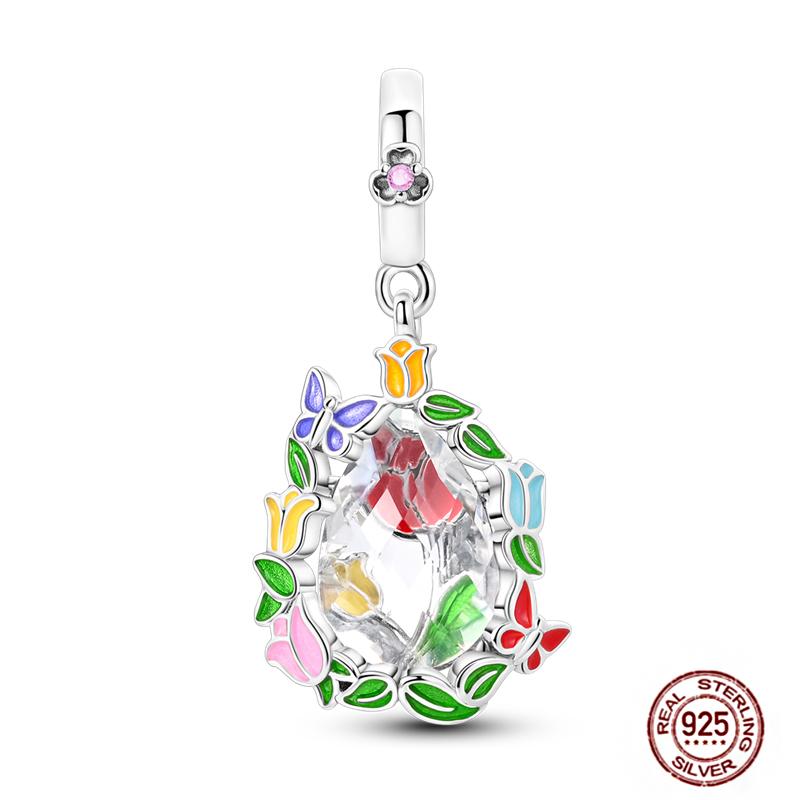 92 Styles Original Copper Green Series Cactus Avocado Clover Charms Bracelet Pendant Diy Clip Beads Women'S Jewelry