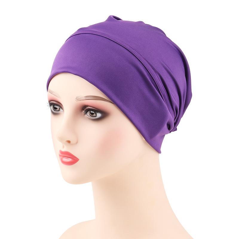 Indian Headwear Non-Slip Cancer Chemo Cap Soft Headscarf Breathable Modal Hijab For Nightcap Traveling Muslim Women