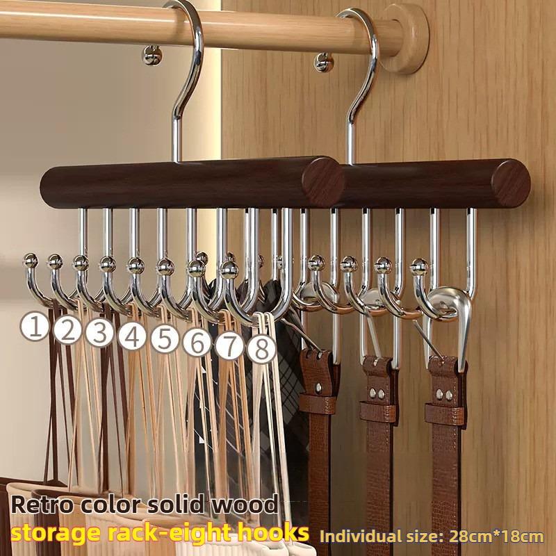 Multi-functional Belt Hanger Clothes Organizer Multifunctional Wooden Underwear Vest Storage Home Dorm Wave Hanger Drying Rack 1PCS