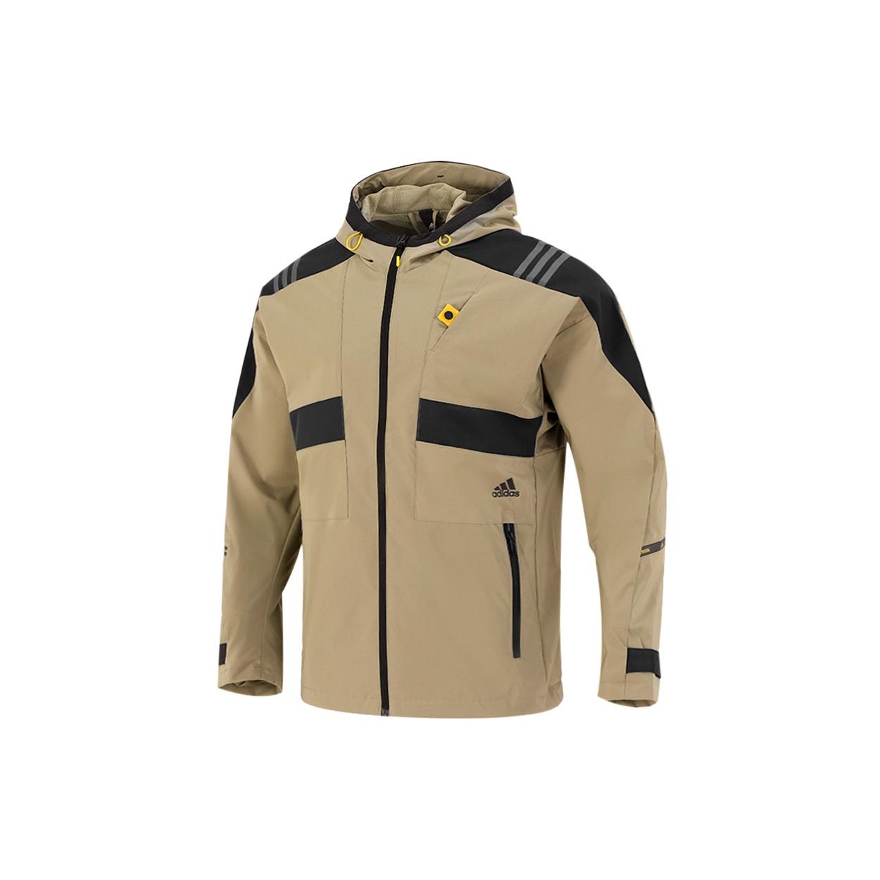 adidas Athleisure Casual Sports hooded Training Knit Jacket Khaki Men s H40238 L