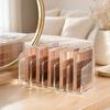 Makeup Storage Rack, Acrylic with Multiple Compartments Organizer, Vertical Cosmetic Display Holder for Eye Shadow Palettes