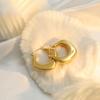 18K Gold Titanium Steel Geometric Exaggerated Earrings Rhombus Smooth Hollow Earrings High-End Light Luxury