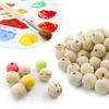 Enkrio Wooden Beads Perforated Wooden Balls Wood Beads Round Wooden Balls Set of 100 Unpainted DIY Crafts Craft Supplies Decoration Raw Wood Color