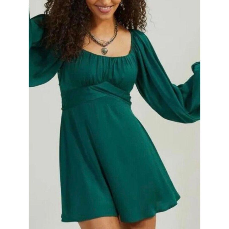 Trade Order as Home High Cold Goddess Square Collar Strap Waist Hugging Design Big Hemline Dress Chest Emphasizing Skin-friendly Sweet Short dress