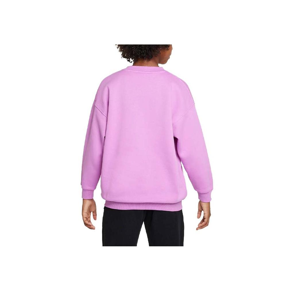 Nike Sportswear Club Fleece Solid Logo Embroidered Pullover Kids Tops Light-Purple FD2923532