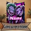 Custom Name Personalized Harley Quinn Joker Print Blanket, Home Decor, Bedroom, Sofa, Camping, Couch, Gifts for Birthday Christmas