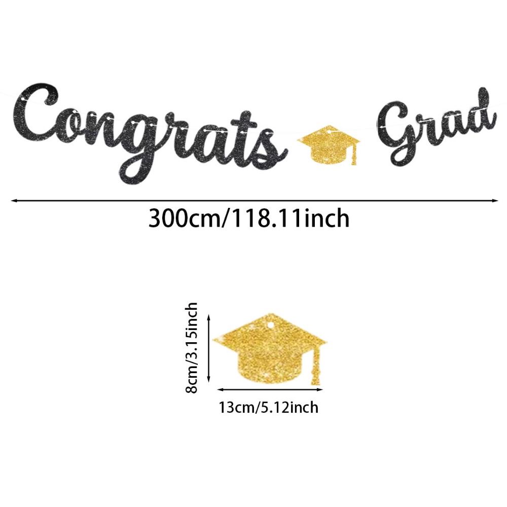 Glitter Decor Graduation Party Banner Garland Graduation Hanging Banner  Photo Background