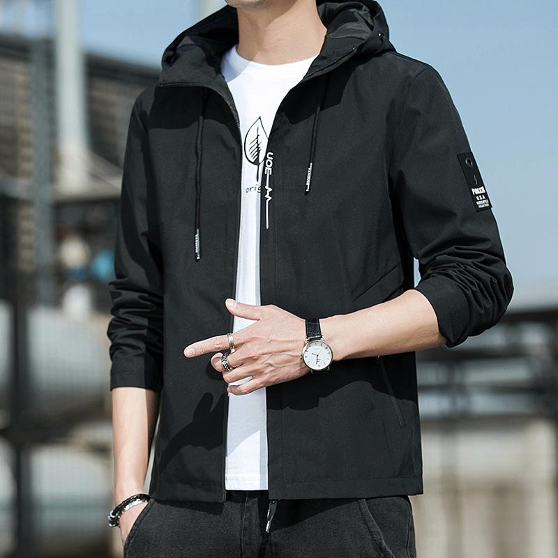 Men's Coat Spring and Autumn New Korean Style Loose Casual Work Jacket Men's Trendy Brand Hooded Jacket Men's Clothing