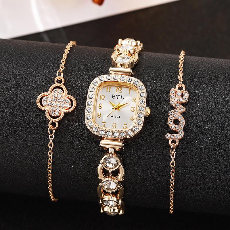 Women's Quartz Bracelet Watch Set Fashion Small Dial Watch Accessories Viral Trends Diamond-encrusted Women's Watches Women's Watches