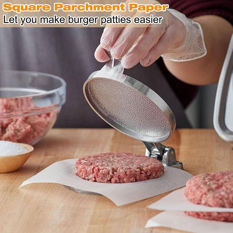 Disposable Premium Hamburger Patty Separation Pads 11Cm Round Square Hamburger Food Pads Paper Non-Stick Oil Paper Baking Paper