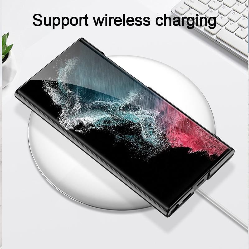 Plating Transparent Stand Capa For Samsung Galaxy S23 Ultra Case Hd Clear Adjustable Holder Cover For Samsung S23 Plus 5g Cases