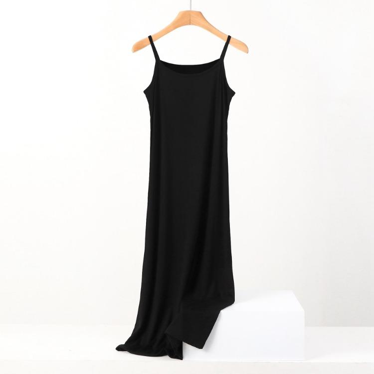 Plus Size Loose Fit Modal Camisole Pajamas Dress Comfortable Anti Exposure for 200 Lbs