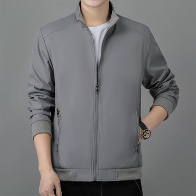Spring and Autumn New Jackets, Medium and Old Jackets, Stand Collar Jackets, Solid Color Dad Jackets, Light Business Men's Jackets