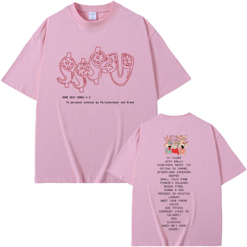 Rapper PARTYNEXTDOOR & Drake Some Sexy Songs 4 U SSS4U Album Graphic T Shirts Men Hip Hop Oversized T-shirt Male Cotton T-shirts