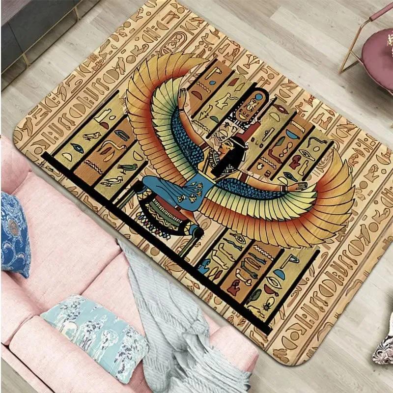 Ancient Egypt Egyptian Door Mat - Non-Slip Home Decor Washable Rugs for Kitchen, Corridor, Bathroom & Hallway Entrance
