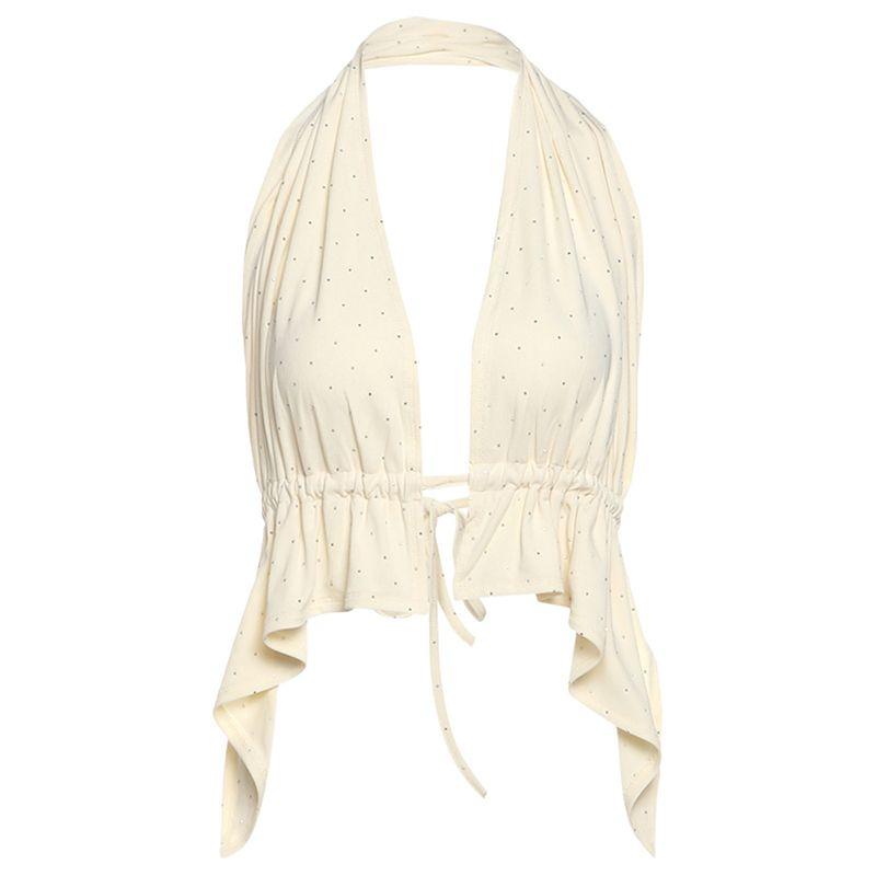 

# Sisjuly# Cruise Ship Accessible Luxury Dinner V Neck Graceful Curve Cut Out Halter Spaghetti Straps Dress Female Vacation Dress Apricot Tube Top S