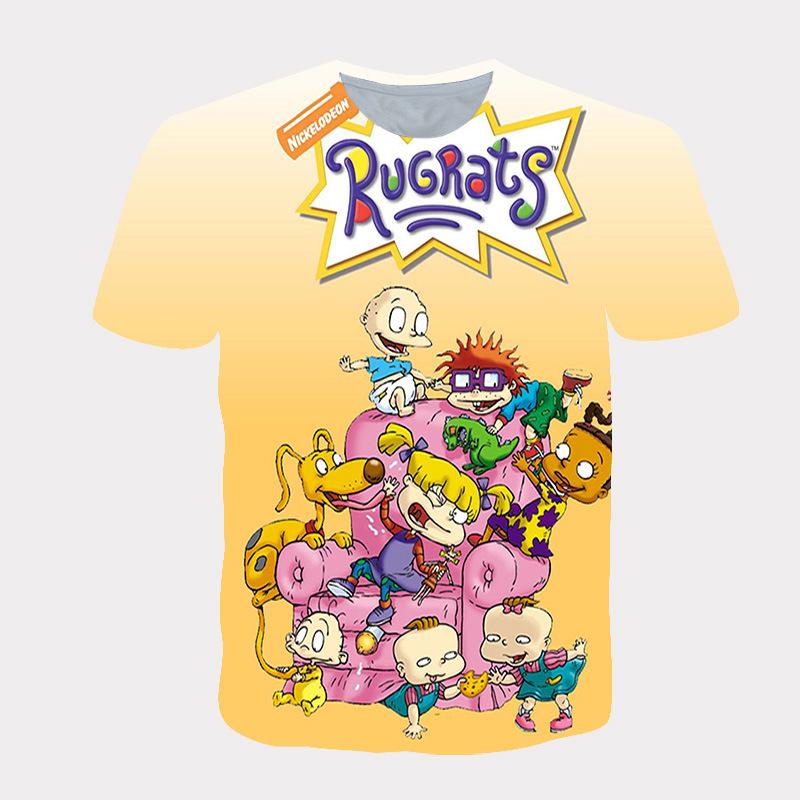 

Полиэстер быстросохнущий Rugrats мужской топ летняя повседневная удобная быстросохнущая дышащая детская футболка одежда XXS-6XL 12 S